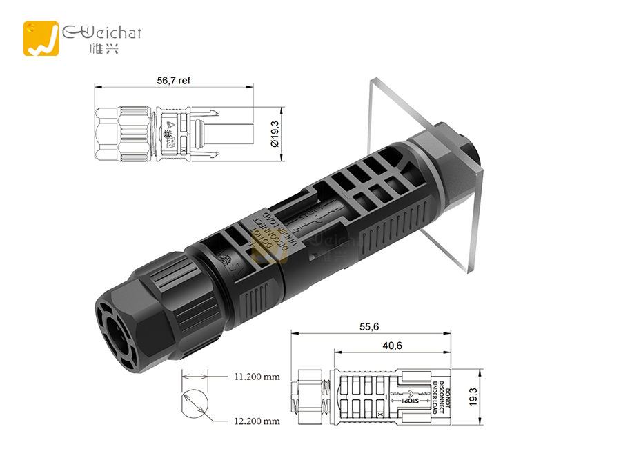 光伏连接器图片_光伏板_能源连接器_惟兴科技